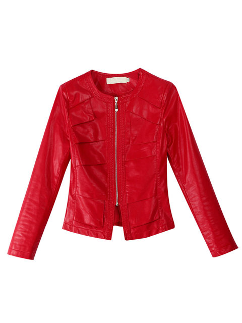 New Korean-style Slim-fit Plus-size Womens Biker Short Jacket