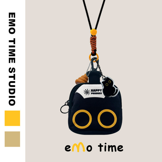 EMO original little black cat bag pocket pocket purse portable student versatile tide brand headset
