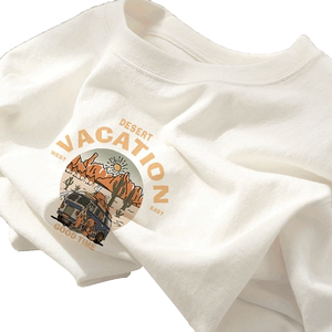 
European pure cotton short-sleeved T-shirt women's 2026 new summer American retro Hong Kong style chic shoulder trendy top