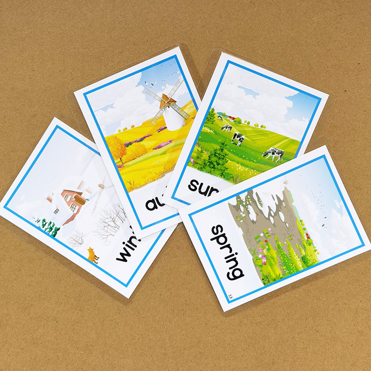 天気と季節の英語フラッシュカード - 未就学児向け早期教育