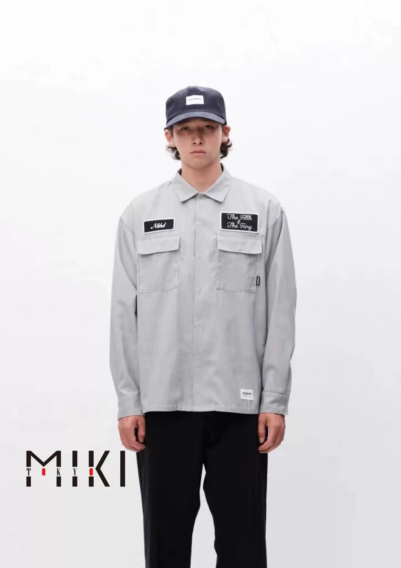 MIKI 订购NEIGHBORHOOD STRIPE WORK SHIRT LS工装条纹衬衫23AW-Taobao