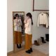 Retro orange corduroy skirt for women in autumn and winter medium length small straight skirt for chenille slit arm wrap skirt