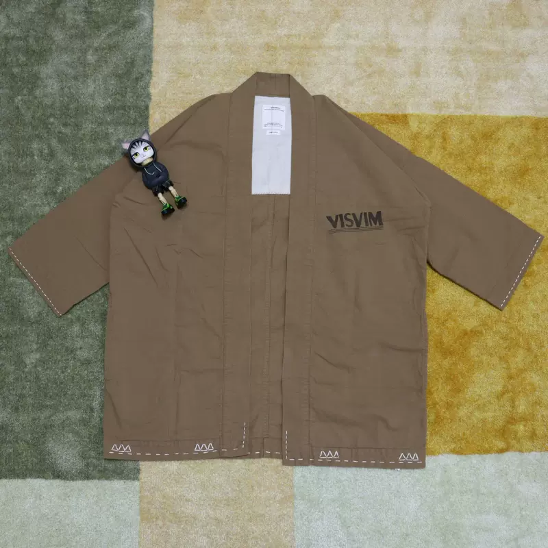现货VISVIM 20SS 泥染SANJURO KIMONO 做旧道袍衬衫夹克-Taobao