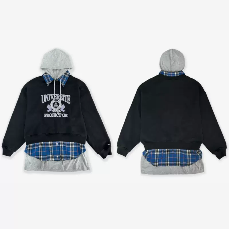 【新発売】今週の市販 Grailz Project 连帽衬衫卫衣假三件叠穿帽衫 23FW G/R ウェア