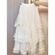 2025 autumn and winter new Korean style fashion heavy industry elastic waist lace ear skirt women's sweet super fairy skirt
