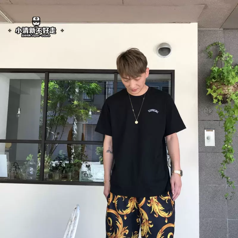 Supreme 18SS Mesh Arc Logo Tee胸口刺绣小标logo 网眼短袖T恤-Taobao