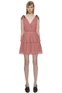 2938#Summer new fashion slim lace hollow high -waisted V -neck ladies ladies dress short skirt
