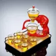 ấm samovar Bộ ấm trà thủy tinh chịu nhiệt độ cao, bộ trà hoàn toàn tự động, ấm trà cảm ứng từ gia đình lười, hiện vật pha trà bộ ấm chén pha trà thủy tinh ấm đất tử sa