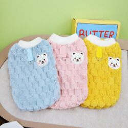 Dog clothes, cat and dog clothes, autumn and winter pet supplies, Teddy cat cotton coat, scarab velvet vest to keep warm