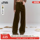 Fairy pocket retro corduroy straight-leg pants for women 2025 spring new loose slim casual wide-leg pants