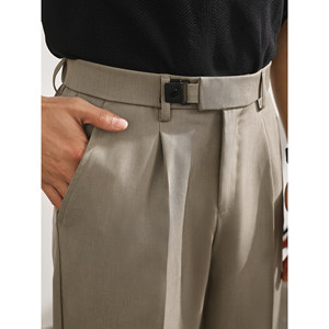 
LUUD Italian Paris button suit pants Men's summer high-end anti-wrinkle casual pants draped straight trousers