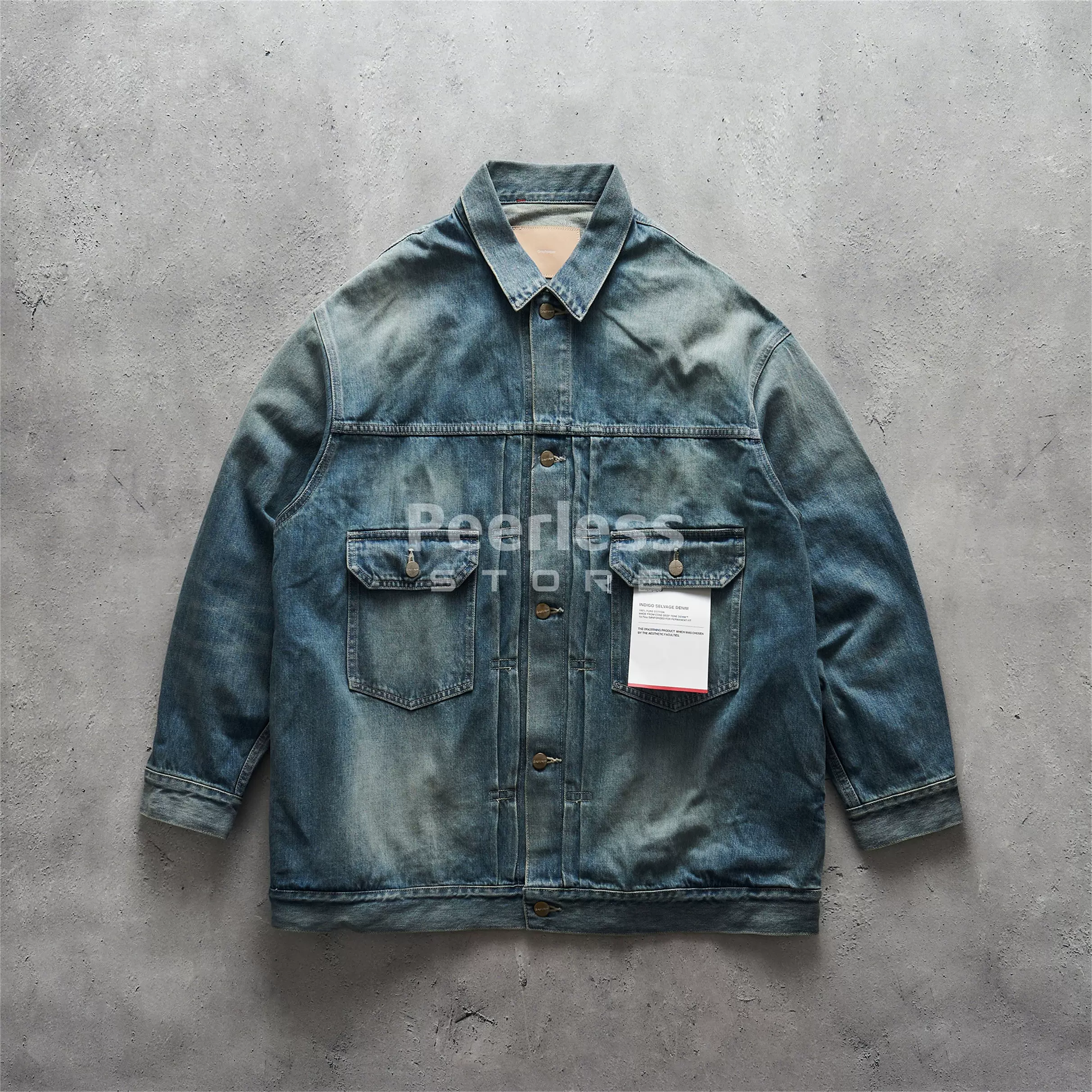 現貨GRAPHPAPER SELVAGE DENIM JACKET日產水洗牛仔夾克外套23aw-Taobao 