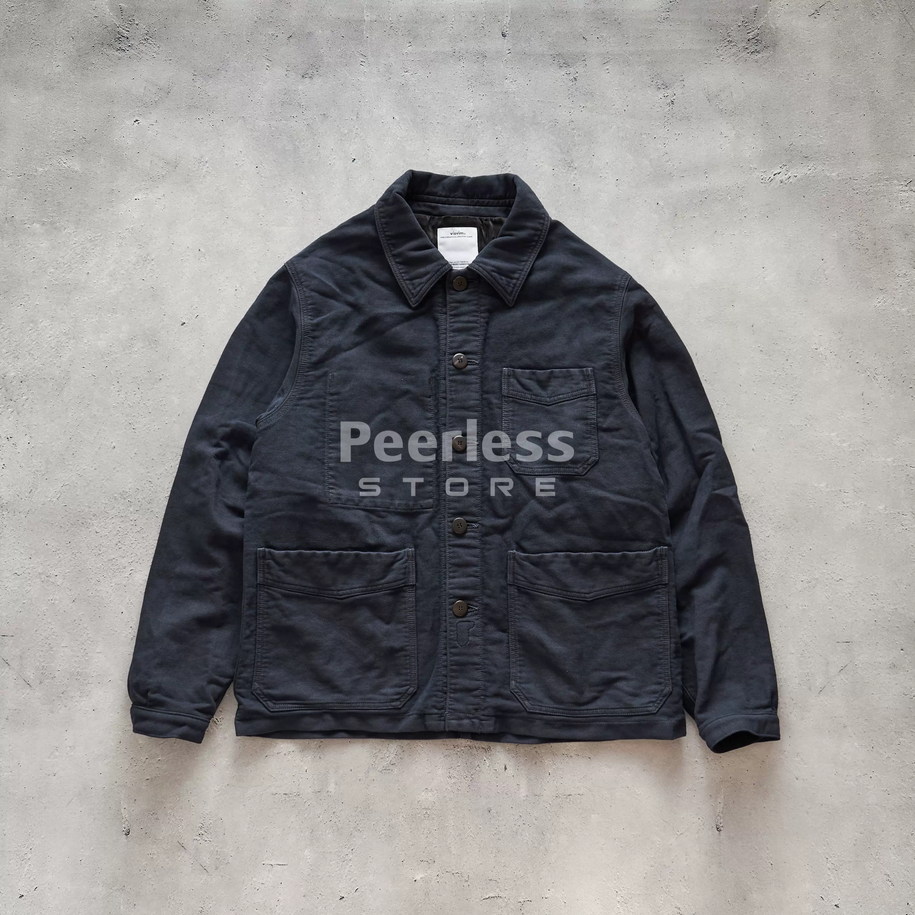现货VISVIM TRAVAIL COVERALL MOLESKIN DMGD 口袋工装夹克25aw