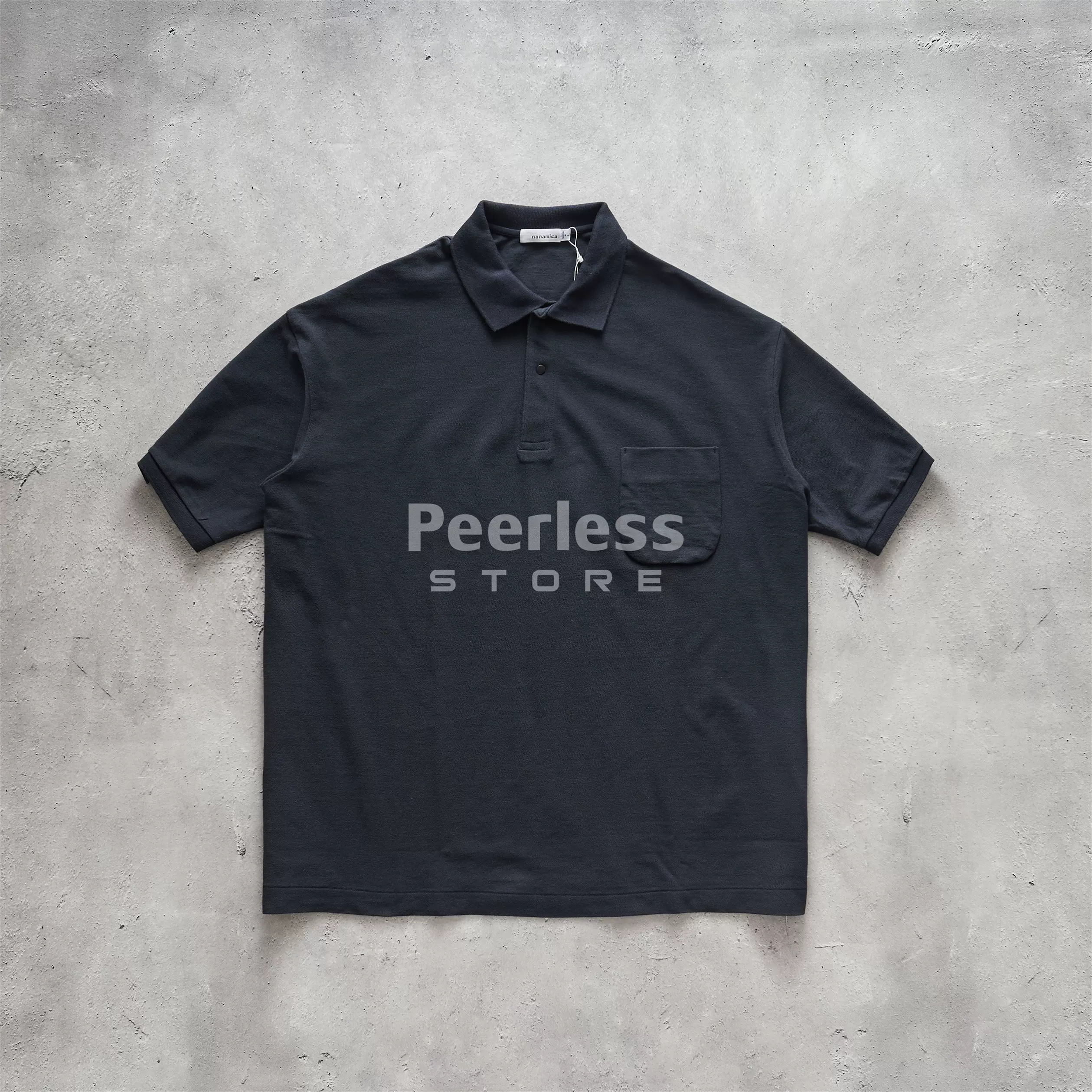 新品 nanamica 鹿の子ポロシャツ (Lサイズ) 　Ⓗ ポロシャツ 半袖 SUNSCREEN 鬼鹿の子 バックロゴ ポロシャツ
