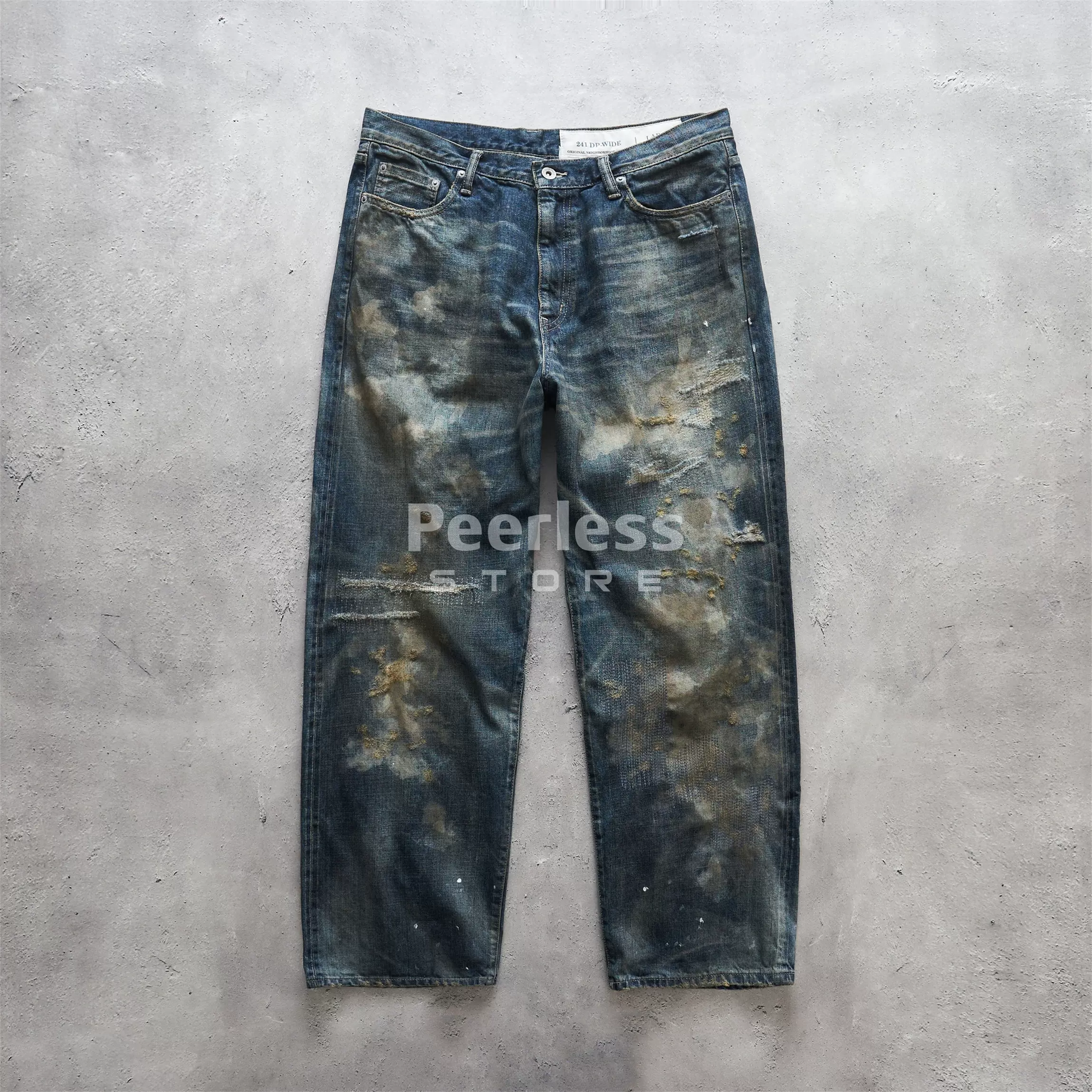 现货NEIGHBORHOOD SAVAGE DENIM DP 日产破坏补丁水洗牛仔裤23aw-Taobao