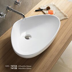 Ceramic Triangular Countertop Basin, Art Basin, Wash Basin, Face Basin, Tabletop Basin, Wash Basin for Home Use
