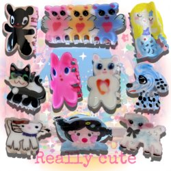 Zhen Caiwei | Y2K Cute Cartoon Panda Shark Hair Clip Dopamine Subculture Abstract Quirky Niche Trend