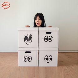 Mss Meow Sorcerer Cute Little Eyes Storage Box for Snacks, Books, Toys, Wardrobe Organization and Storage Box