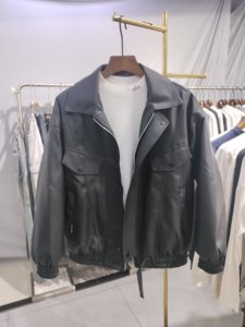 Winter new trendy brand loose velvet leather jacket men's solid color versatile thickened leather jacket handsome warm top