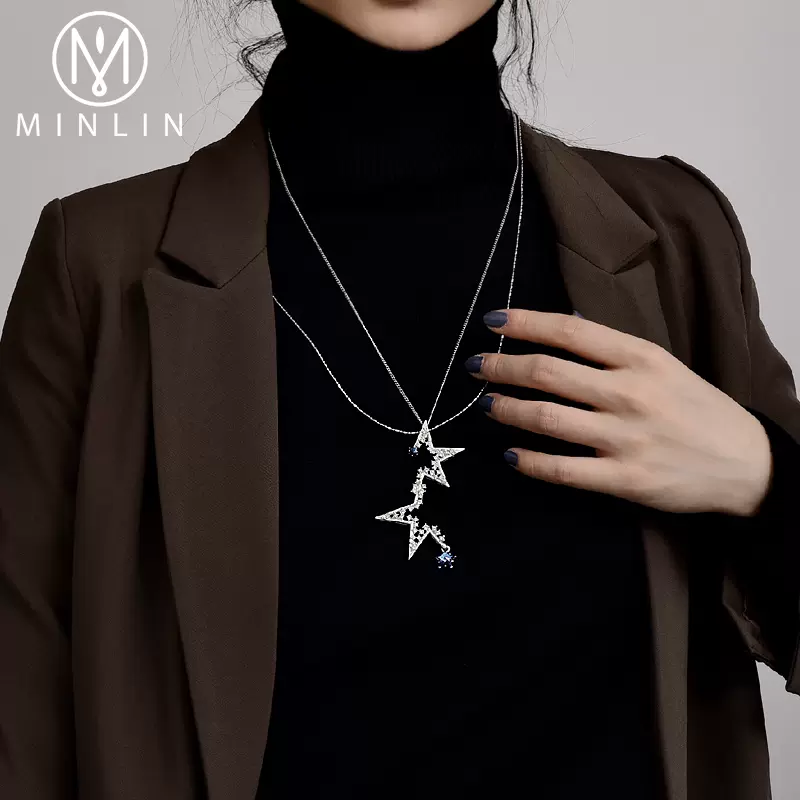 毛衣链长款21年新款采用施华洛世奇元素星晴女长