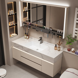Slate Seamless Integrated Ceramic Basin Bathroom Cabinet Simple Light Luxury Bathroom Sink Washbasin Cabinet Combination Bathroom
