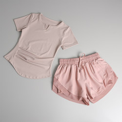 Fitness Suit for Women, Summer Quick-Drying Short-Sleeved Sexy Morning Running Training Sportswear, Professional High-End Fashion Yoga Wear