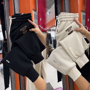
New autumn pure cotton embroidered sweatpants for women with high waist slim sports pants loose versatile harem pants fashionable casual pants