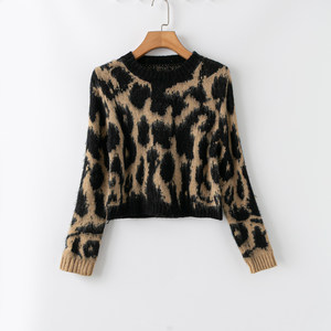 
Spring and Autumn foreign trade Korean style new style, warm and comfortable, age-reducing leisure, short round neck, long-sleeved pullover sweater