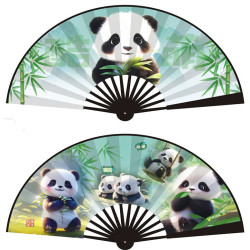 New 10inch Panda Chengdu Fan Silk Cloth Fan Student Tourist Hot-Selling Folding Fan Advertising Fan Travel Wholesale Printing