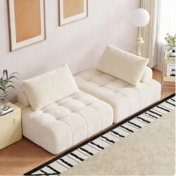 Fabric Sofa in Cube Design, French Cream Style, Suitable for Large and Small Spaces, Creative Movable Modular Cube Sofa
