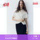 HM women's T-shirt 2025 summer new fine knitted comfortable round neck simple temperament short-sleeved top 1260796
