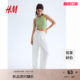 HM women's halter neck vest 2025 summer new slim fit and slim hot girl sleeveless and fresh short vest 1049251