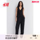 HM women's horse clip 2025 summer new soft simple fashionable casual woven V-neck suit vest 1261595
