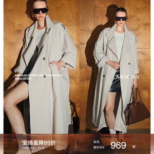 
Mogas trench coat, light air-sensing spinning craft, Lao Qian casual long raglan sleeve jacket for women, spring and autumn