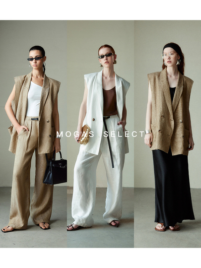 argue MY CUSTOM MODS COAT(VEST SET) ECRU Linen Suit Vest Set