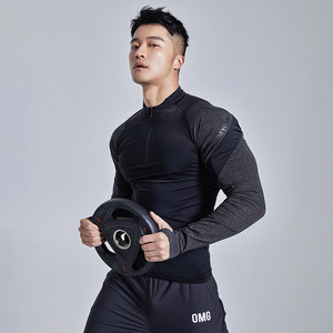 
OMG training clothes spring and autumn breathable long-sleeved T-shirt physical high-elastic tights sports fitness clothes men's tops