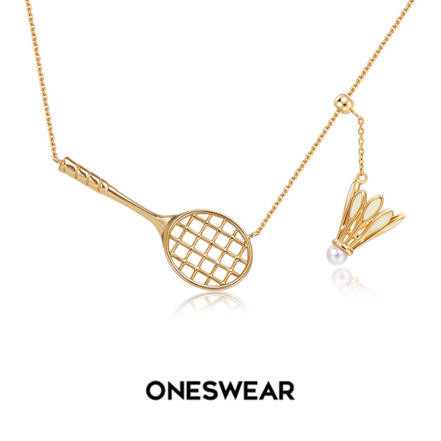 Fan Swear Badminton Necklace Women's Niche Pendant Couple Gift Sports Style Accessories
