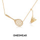 Fan Swear Badminton Necklace Women's Niche Pendant Couple Gift Sports Style Accessories