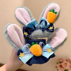 Zootopia Judy Police Officer Plush Hair Clip Parent-Child Cartoon Amusement Park Photo Prop Headband Hair Accessory