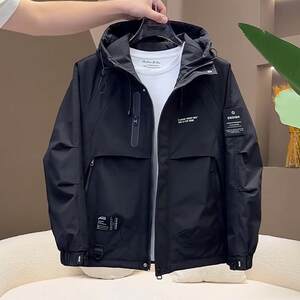 
Men's two-cotton jacket autumn and winter cotton jackets fashionable fashion brand loose hooded work jackets
