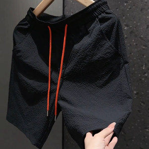 Bubble shorts men's fashion trend loose couple beach pants candy color casual mid-pants boys summer trend