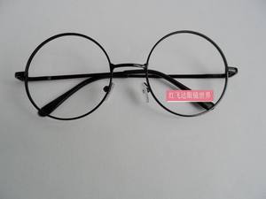 Large circular metal frame, eyeglass frame without lenses, decorative mirror, fashionable and classic gold/silver/black frame for men and women