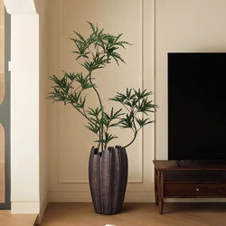 Haohong Yalin Peacock Wood Artificial Green Plant Decoration, High-End Realistic Desktop Entrance Hall Living Room Artificial Plant Potted Plant