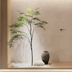 Haohong Yalin Artificial Green Plants, High-End Light Luxury Banyan Tree Landscape, Indoor Wabi-Sabi Style Fake Plant Decorative Ornaments