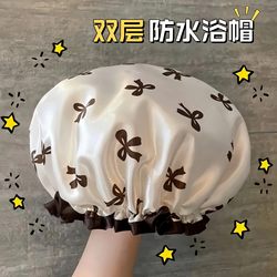 Women's Waterproof Shower Cap 2026 New Model Double-Layer High-Grade Shower Cap Kitchen Anti-Oil Smoke Head Cover Dry Hair Cap for Home Use