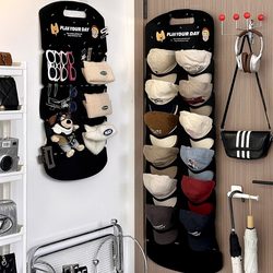 Hat Storage Organizer, Hanging Felt Storage Rack for Wardrobe, Student Dormitory Baseball Cap and Hair Accessory Wall-Mounted Storage Bag