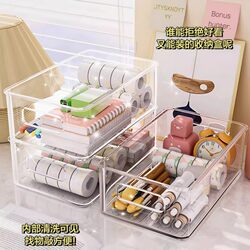 Desktop Storage Box, Transparent Plastic Box, Cosmetics and Mask Storage Rack, Dormitory Stationery Storage Basket, Miscellaneous Organizing Box