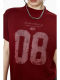 ICH MODE American slim-fitting shoulder short-sleeved T-shirt for women 2025 summer new printed half-sleeved sports top