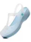 JDOV Crocs Nữ Mùa Hè Đế Mềm Màu Trơn Chống Trơn Trượt Giày Đi Biển Nêm Gót Dày-Đế Dép bao Đầu Y Tá Dép 