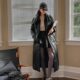 Special TOP home French elegant contrasting wool collar large diamond 90 white goose down jacket for women
